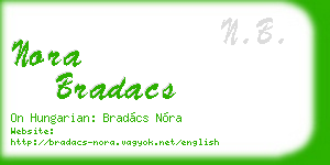 nora bradacs business card
