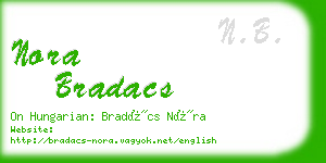 nora bradacs business card